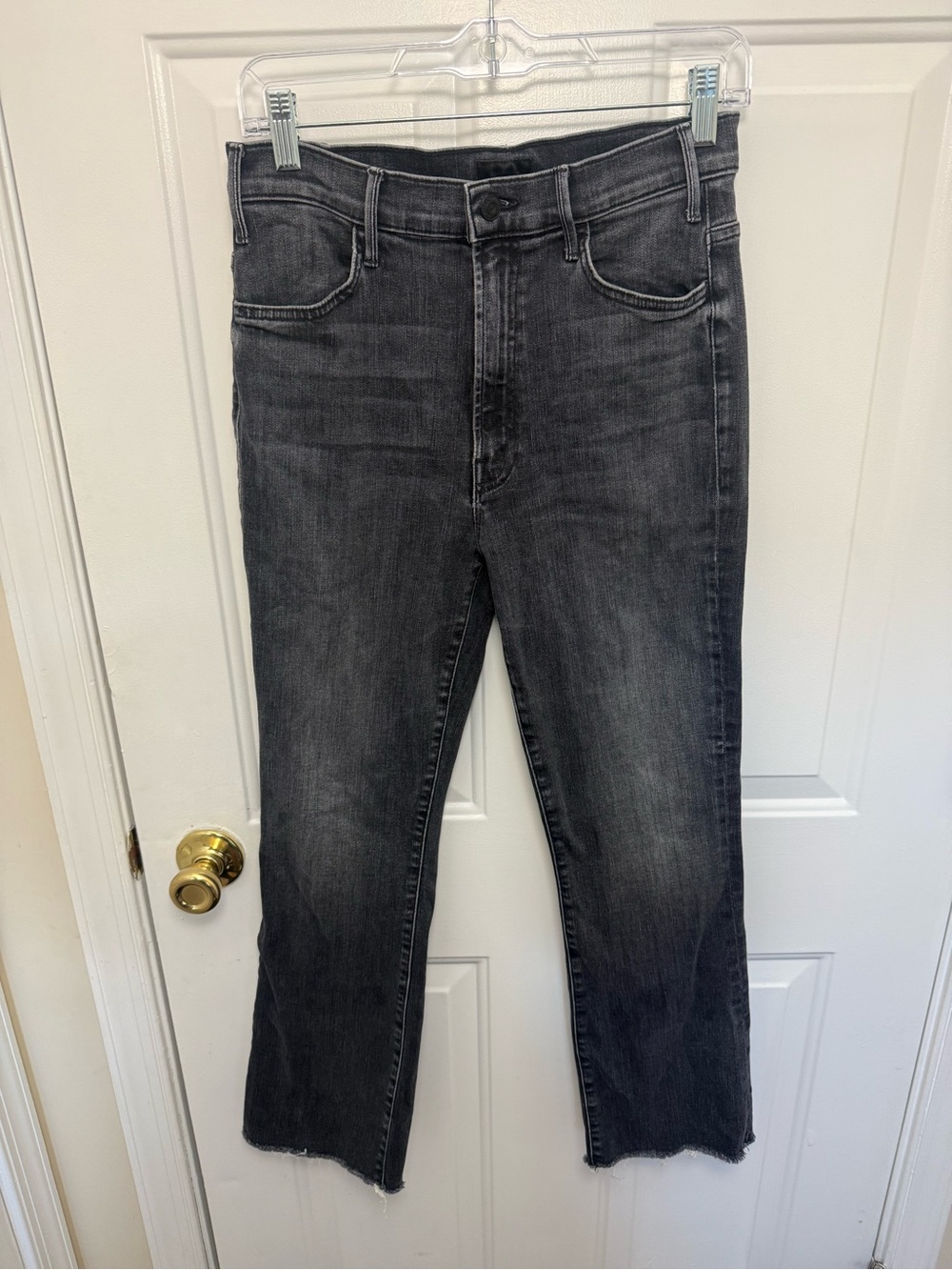 Mother The Hustler Ankle Fray Jeans Nightowl Size 30 Casual Denim Flared Cropped - Picture 2 of 10